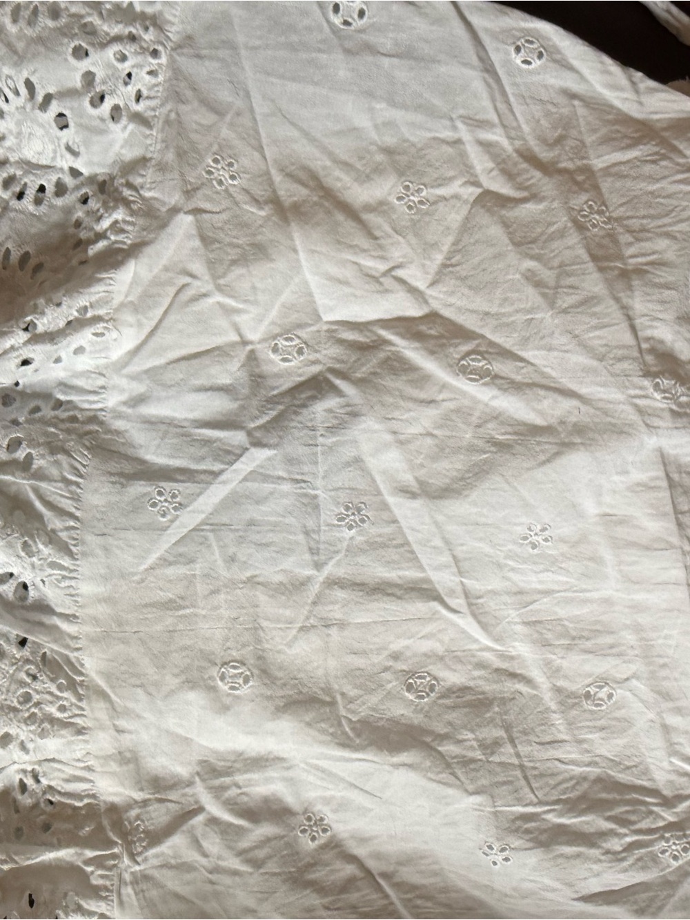 Japna White Eyelet Cotton Skirt
